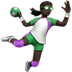 🤾🏿‍♀️ woman playing handball: dark skin tone display on Apple